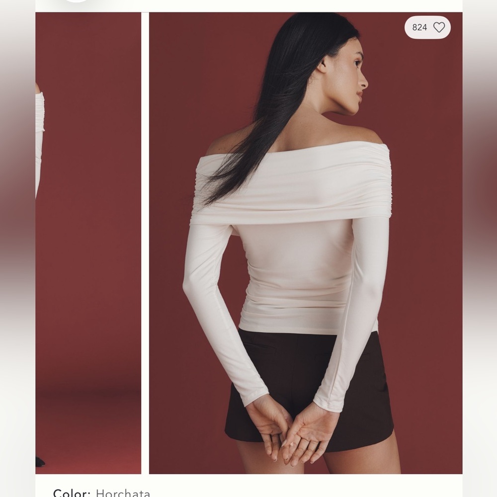 Reformation White Off-Shoulder Knit Top - Picture 2 of 3